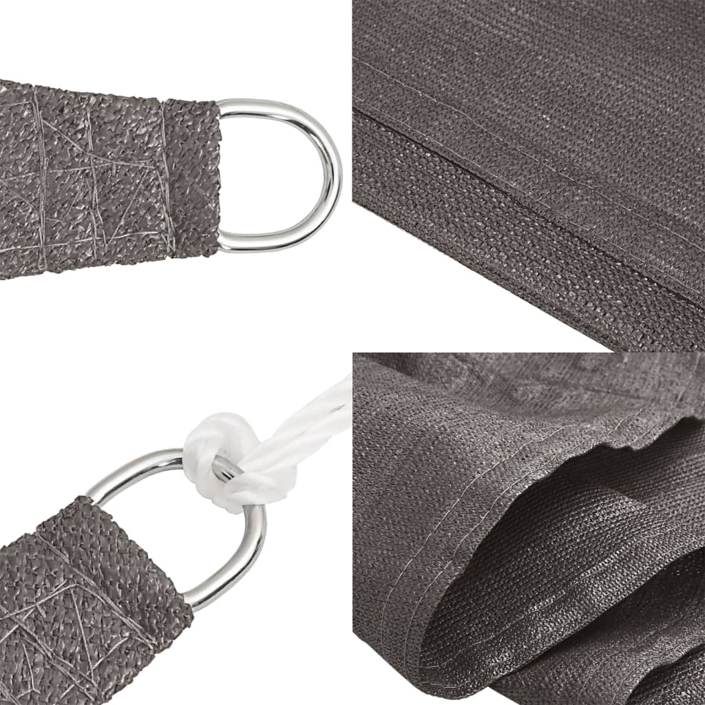 vidaXL Sunshade Sail 160 g/m² Anthracite 2.5x2.5 m HDPE
