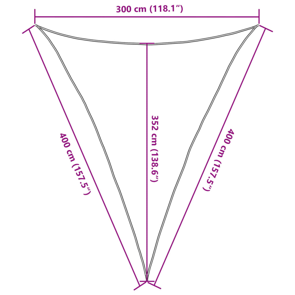 vidaXL Sunshade Sail 160 g/m² Anthracite 3x4x4 m HDPE