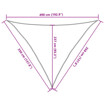 vidaXL Sunshade Sail 160 g/m² Anthracite 3.5x3.5x4.9 m HDPE