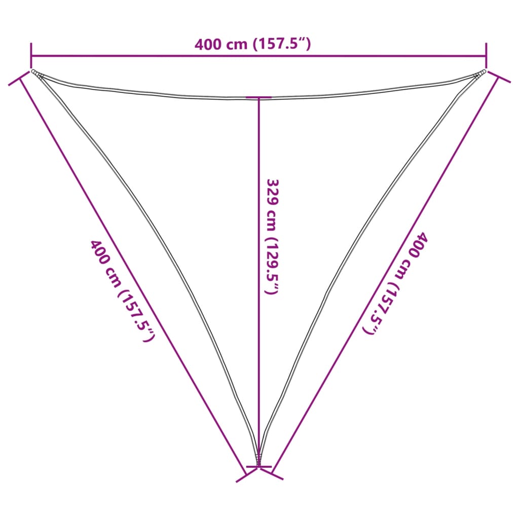 vidaXL Sunshade Sail 160 g/m² Anthracite 4x4x4 m HDPE