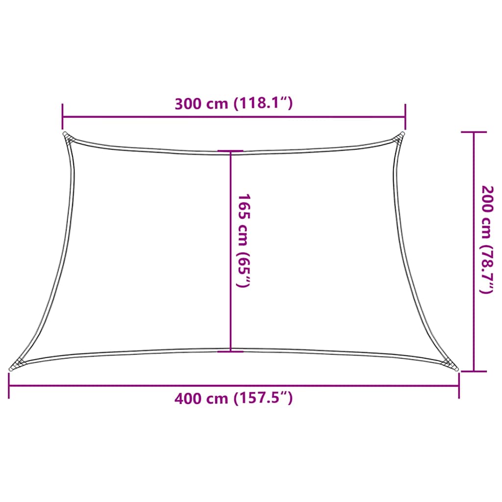 311103 vidaXL Sunshade Sail 160 g/m² Anthracite 3/4x2 m HDPE