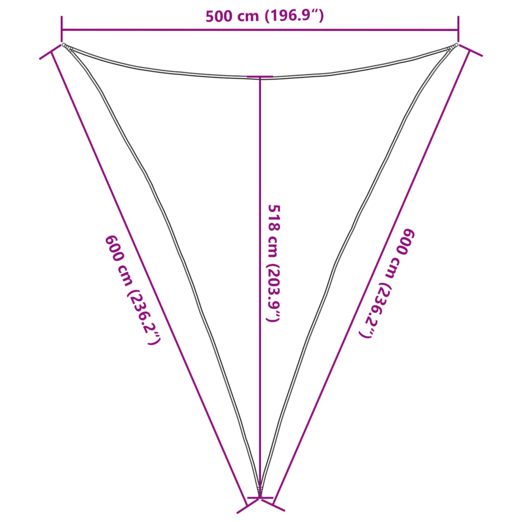 vidaXL Sunshade Sail 160 g/m² Beige 5x6x6 m HDPE