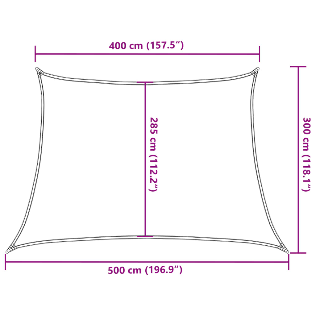 vidaXL Sunshade Sail 160 g/m² Beige 4/5x3 m HDPE