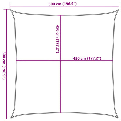 vidaXL Sunshade Sail 160 g/m² Cream 5x5 m HDPE