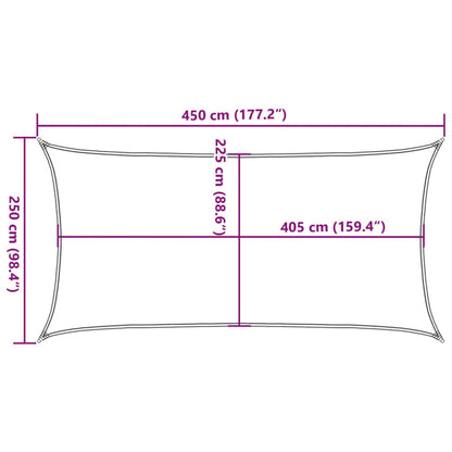 vidaXL Sunshade Sail 160 g/m² Cream 2.5x4.5 m HDPE