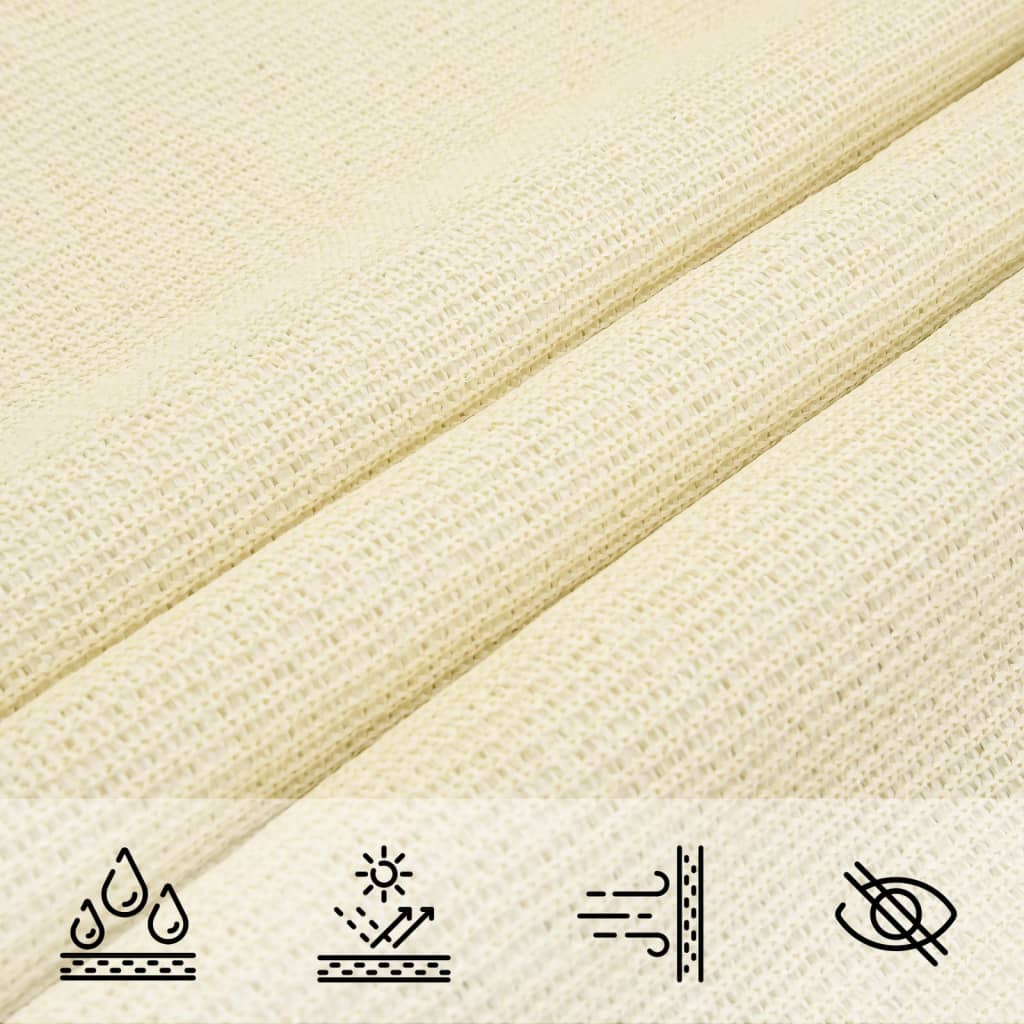 vidaXL Sunshade Sail 160 g/m² Cream 3x5 m HDPE