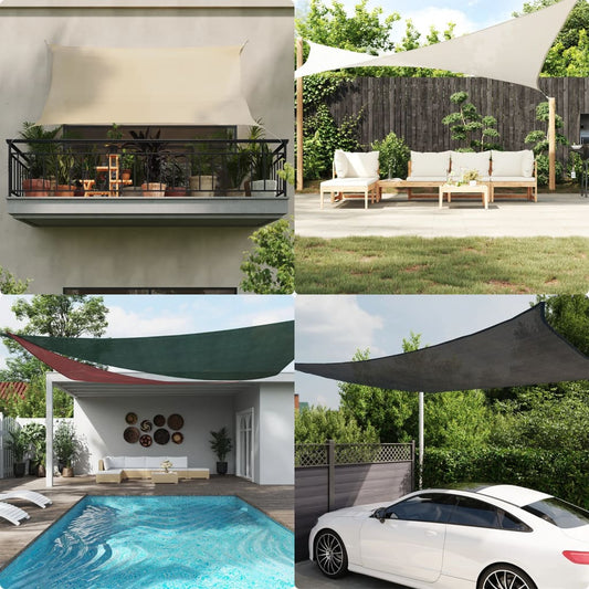 vidaXL Sunshade Sail 160 g/m² Cream 3x4x5 m HDPE