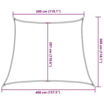 vidaXL Sunshade Sail 160 g/m² Cream 3/4x3 m HDPE