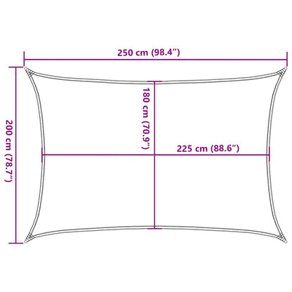 311226 vidaXL Sunshade Sail 160 g/m² White 2x2,5 m HDPE