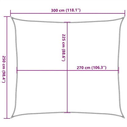 vidaXL Sunshade Sail 160 g/m² White 2.5x3 m HDPE