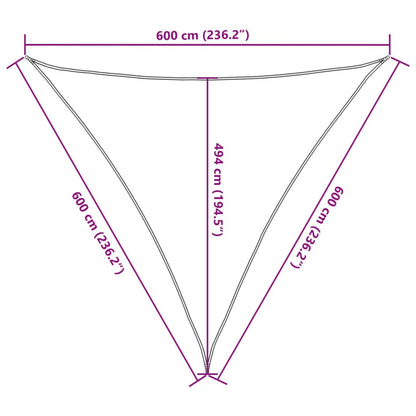 vidaXL Sunshade Sail 160 g/m² White 6x6x6 m HDPE