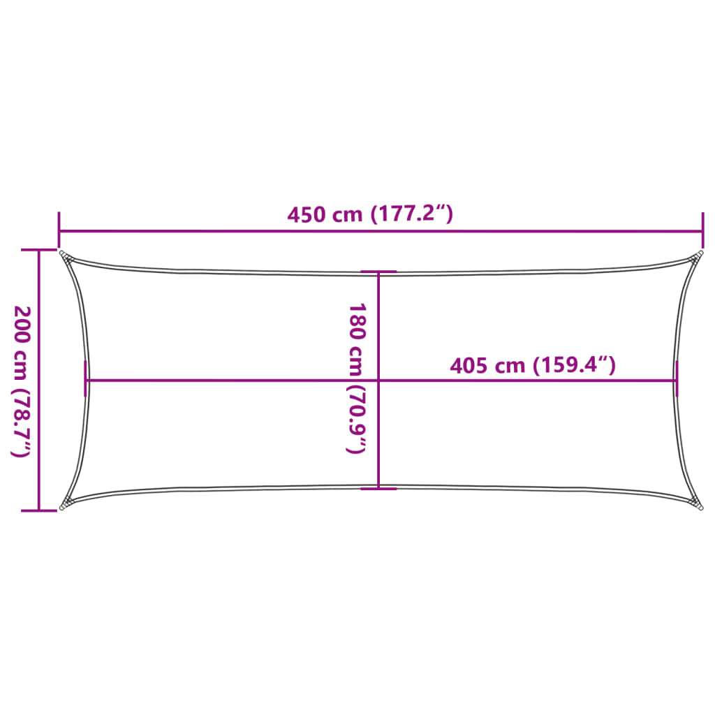 vidaXL Sunshade Sail 160 g/m² Light Green 2x4.5 m HDPE