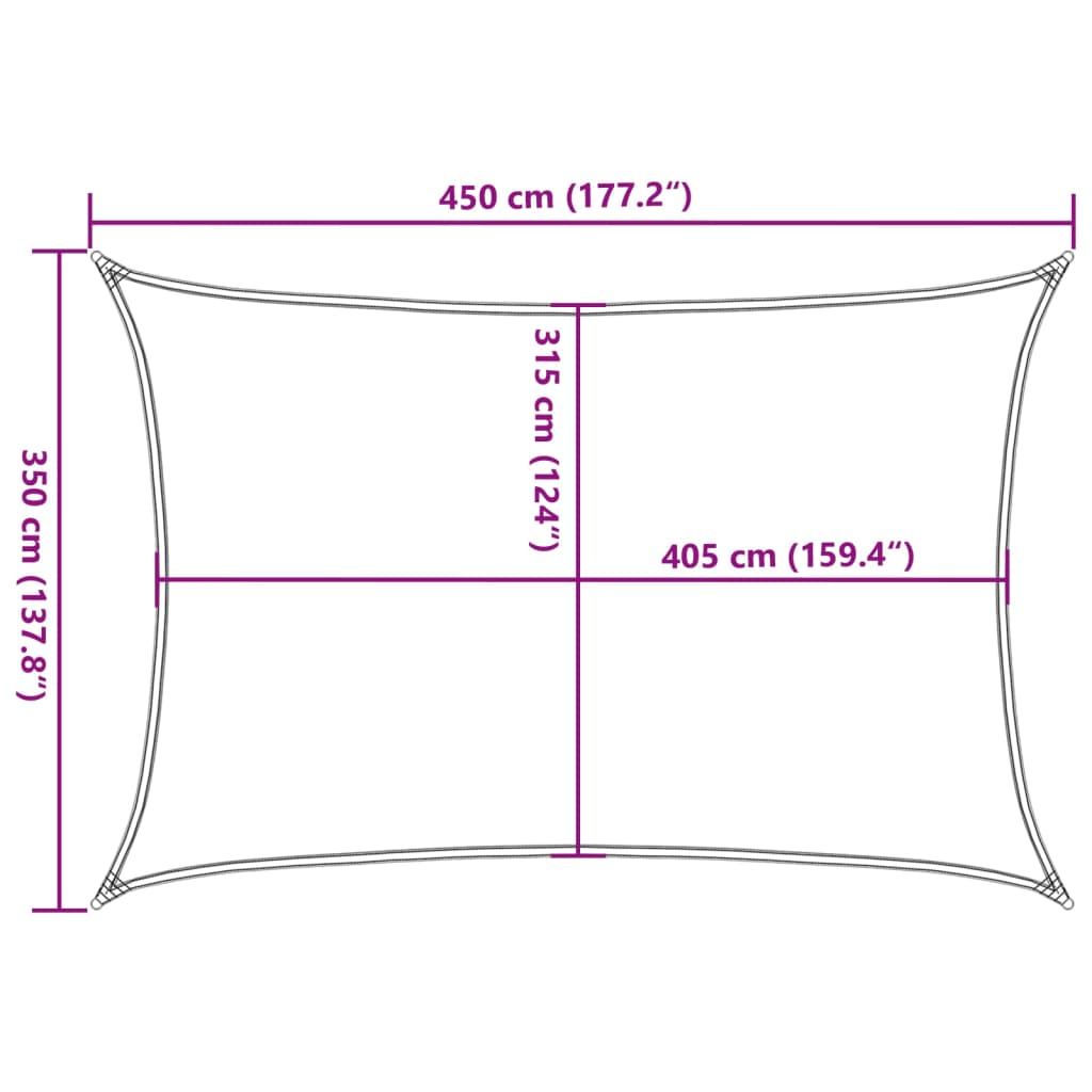 vidaXL Sunshade Sail 160 g/m² Light Green 3.5x4.5 m HDPE
