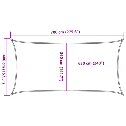 vidaXL Sunshade Sail 160 g/m² Light Green 4x7 m HDPE