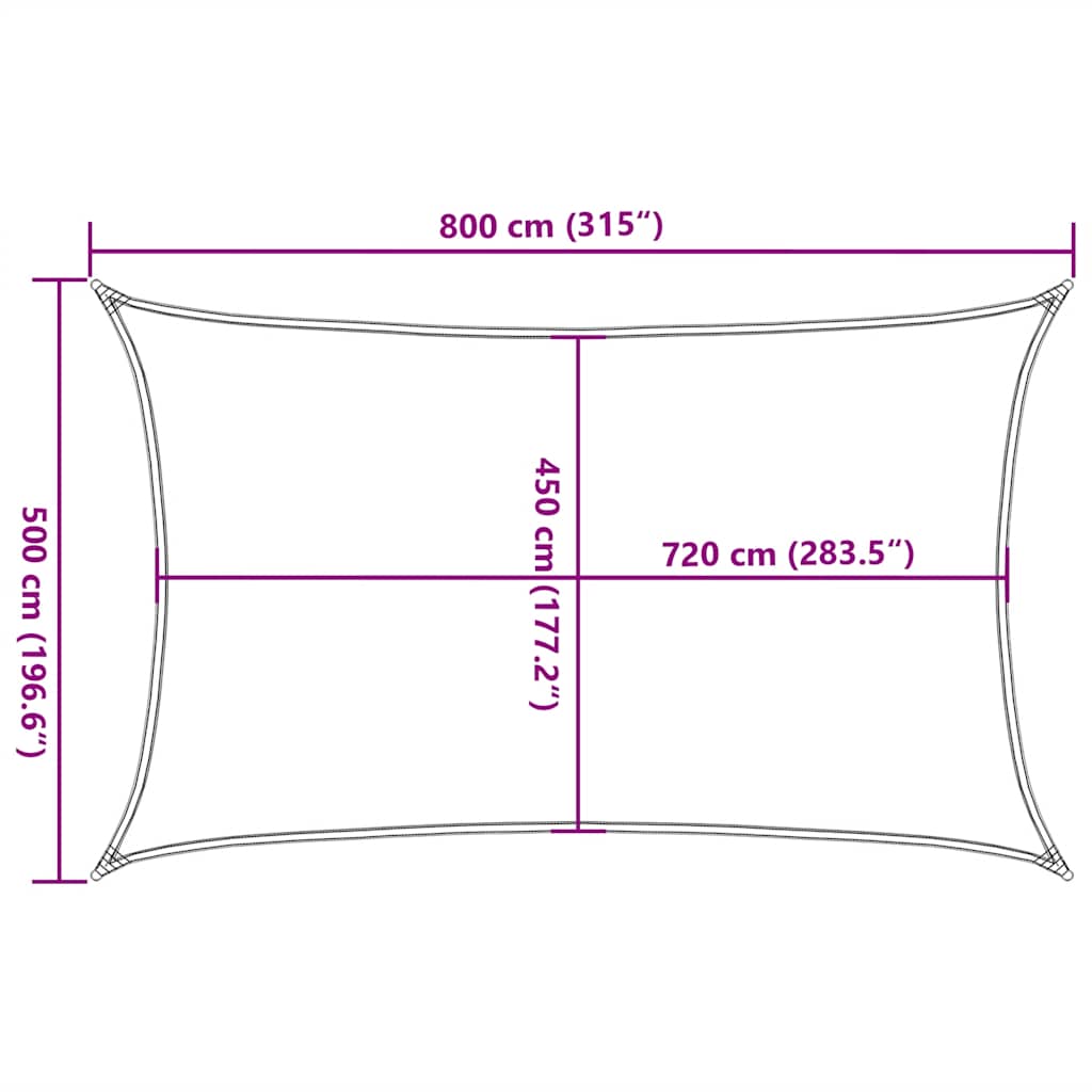 vidaXL Sunshade Sail 160 g/m² Light Green 5x8 m HDPE