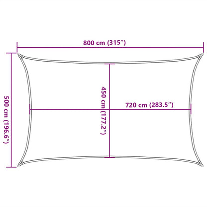 vidaXL Sunshade Sail 160 g/m² Light Green 5x8 m HDPE
