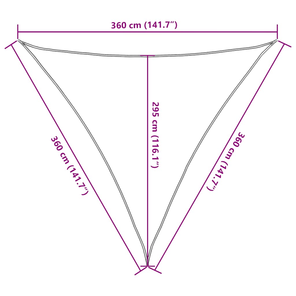 vidaXL Sunshade Sail 160 g/m² Light Green 3.6x3.6x3.6 m HDPE