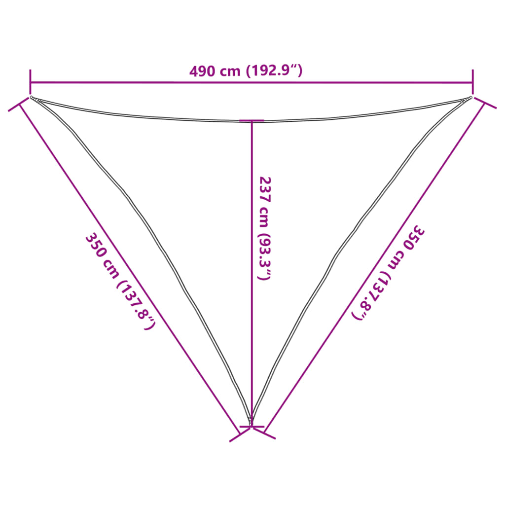 vidaXL Sunshade Sail 160 g/m² Light Green 3.5x3.5x4.9 m HDPE