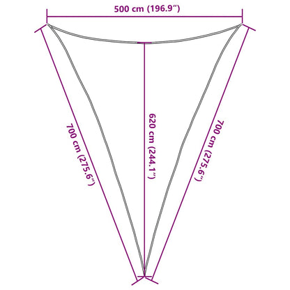 vidaXL Sunshade Sail 160 g/m² Light Green 5x7x7 m HDPE
