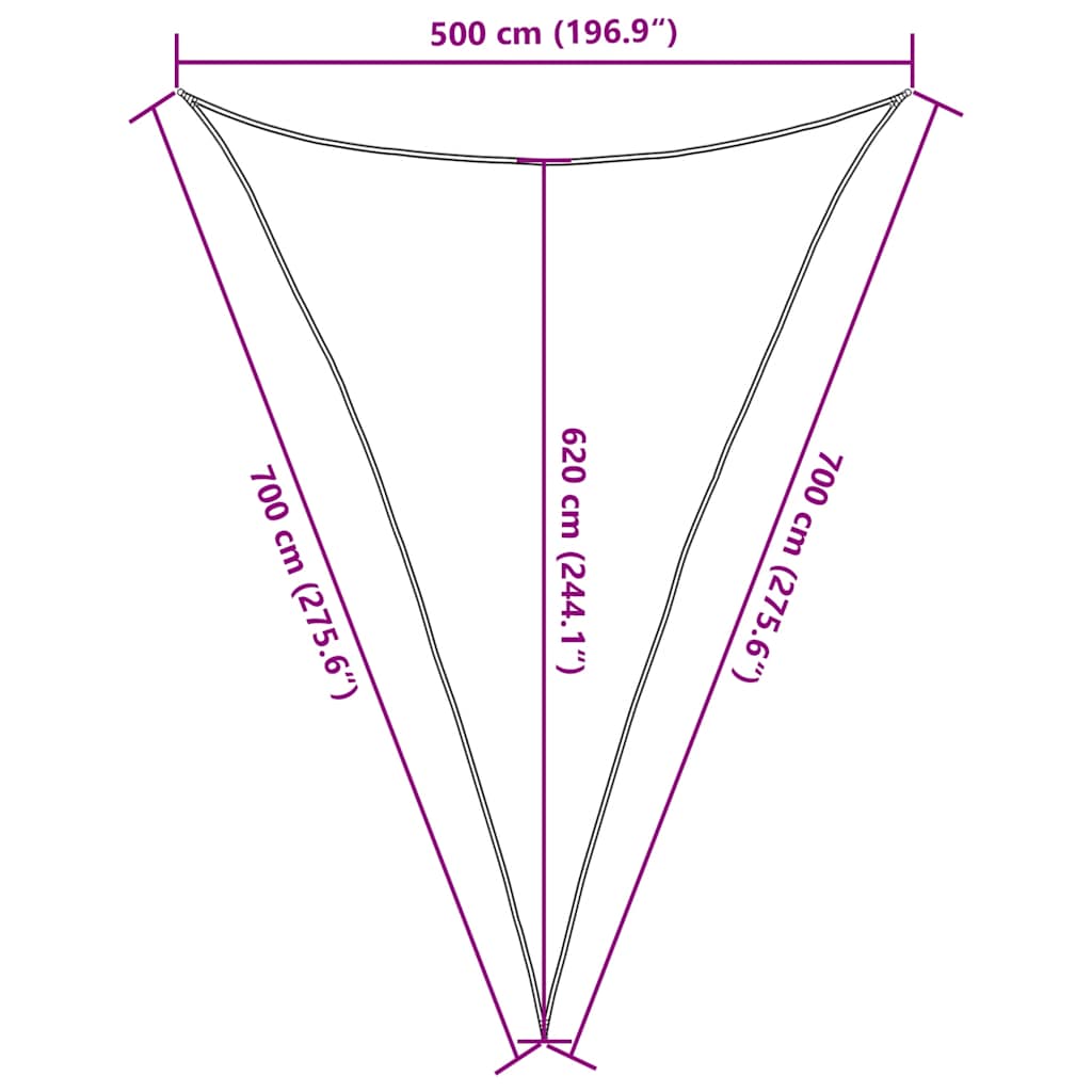vidaXL Sunshade Sail 160 g/m² Light Green 5x7x7 m HDPE