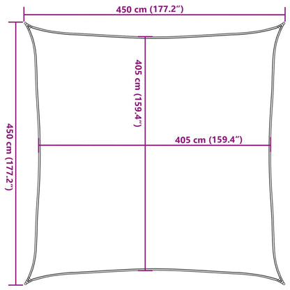 vidaXL Sunshade Sail 160 g/m² Square Terracotta 4.5x4.5 m HDPE