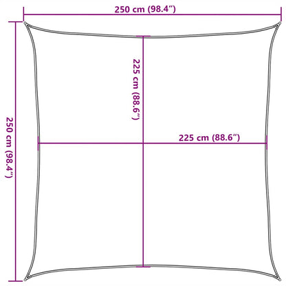 vidaXL Sunshade Sail 160 g/m² Taupe 2.5x2.5 m HDPE