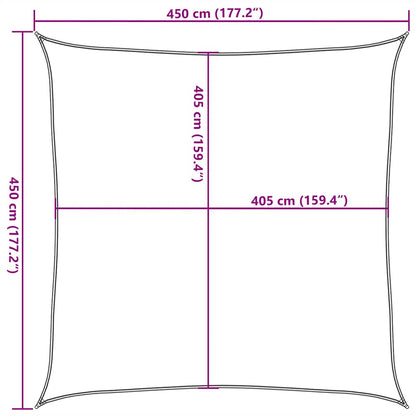 vidaXL Sunshade Sail 160 g/m² Taupe 4.5x4.5 m HDPE