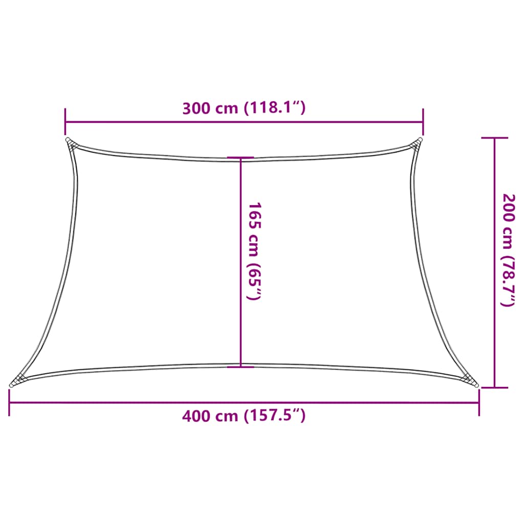 vidaXL Sunshade Sail 160 g/m² Taupe 3/4x2 m HDPE