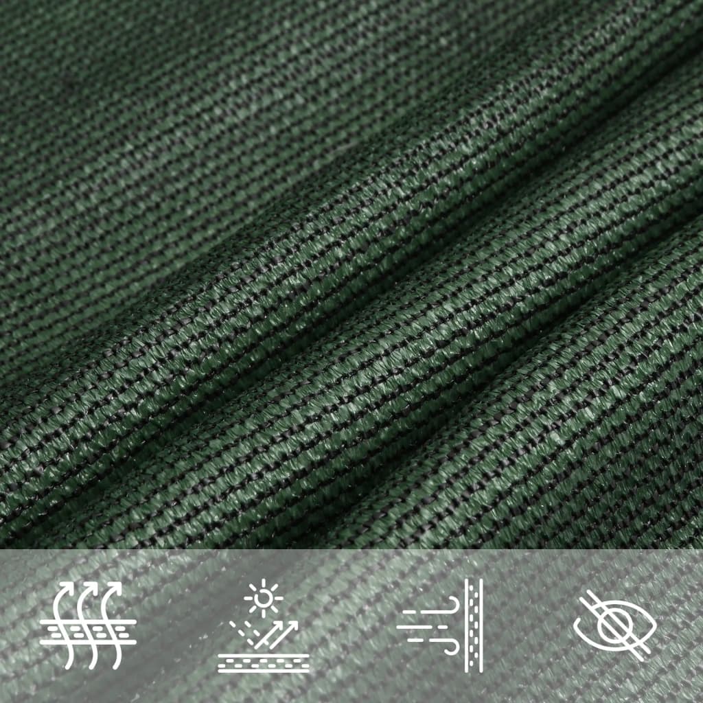 vidaXL Sunshade Sail 160 g/m² Dark Green 2x2 m HDPE