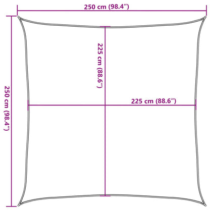 vidaXL Sunshade Sail 160 g/m² Dark Green 2.5x2.5 m HDPE