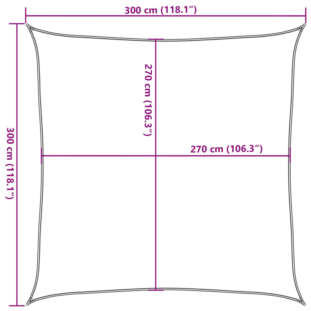 vidaXL Sunshade Sail 160 g/m² Dark Green 3x3 m HDPE