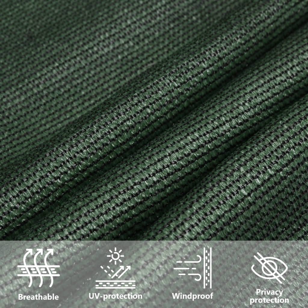 vidaXL Sunshade Sail 160 g/m² Dark Green 3x3 m HDPE