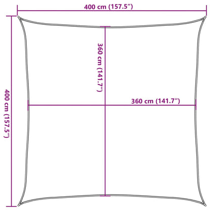 vidaXL Sunshade Sail 160 g/m² Dark Green 4x4 m HDPE