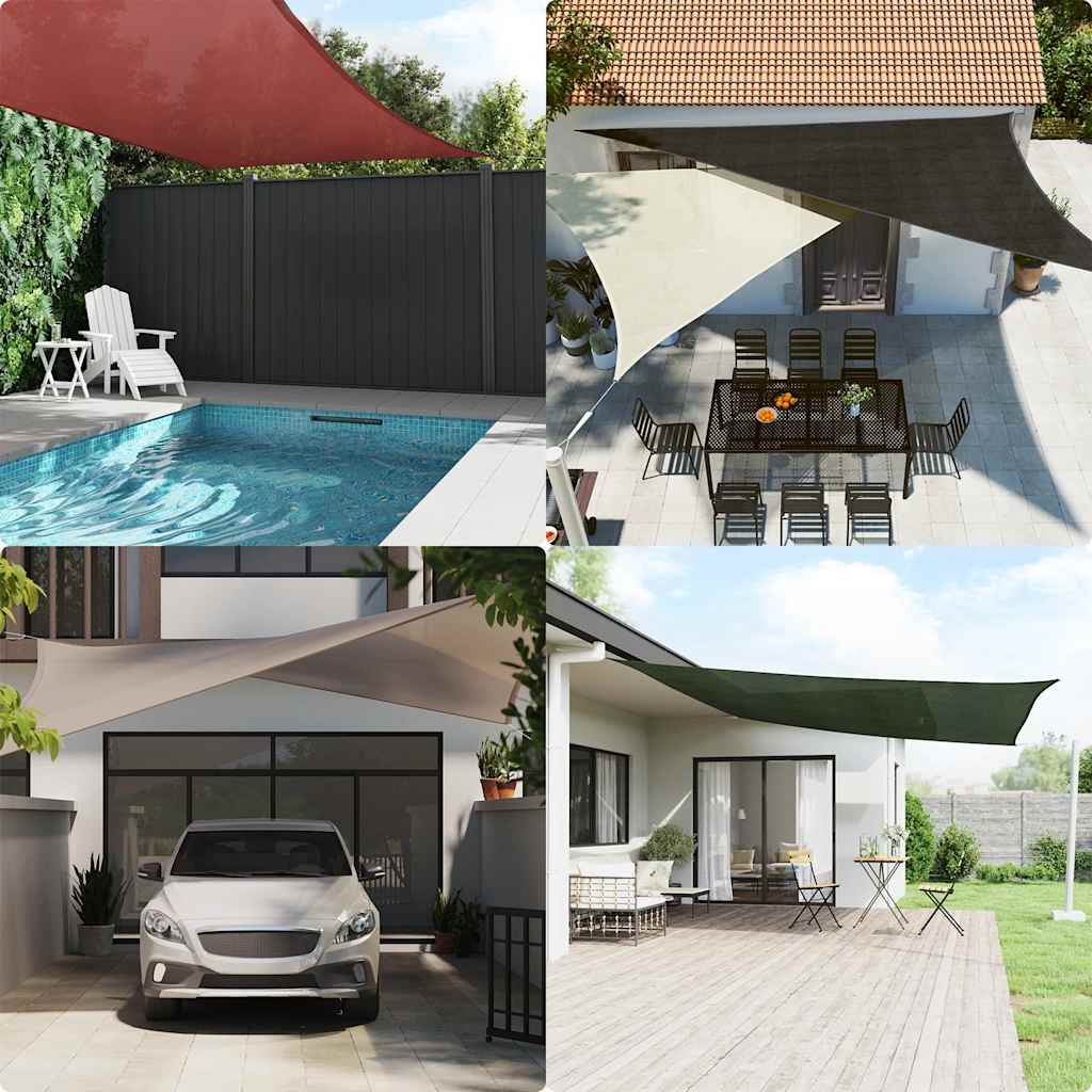 vidaXL Sunshade Sail 160 g/m² Dark Green 4x4x4 m HDPE