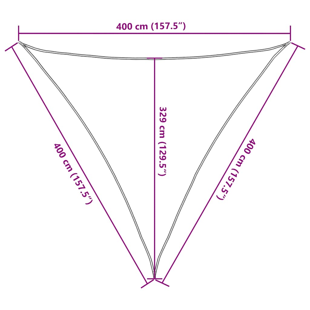 vidaXL Sunshade Sail 160 g/m² Dark Green 4x4x4 m HDPE