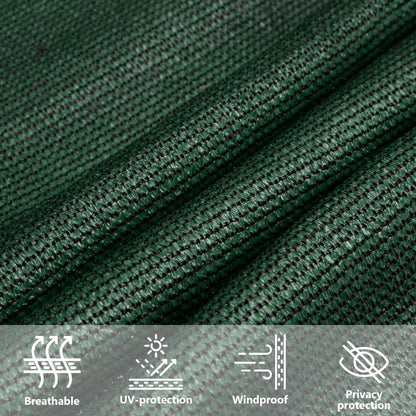 vidaXL Sunshade Sail 160 g/m² Dark Green 4x4x4 m HDPE