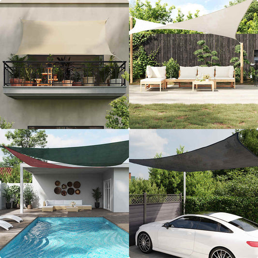 vidaXL Sunshade Sail 160 g/m² Dark Green 4x4x4 m HDPE