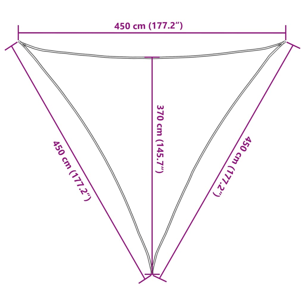 vidaXL Sunshade Sail 160 g/m² Dark Green 4.5x4.5x4.5 m HDPE
