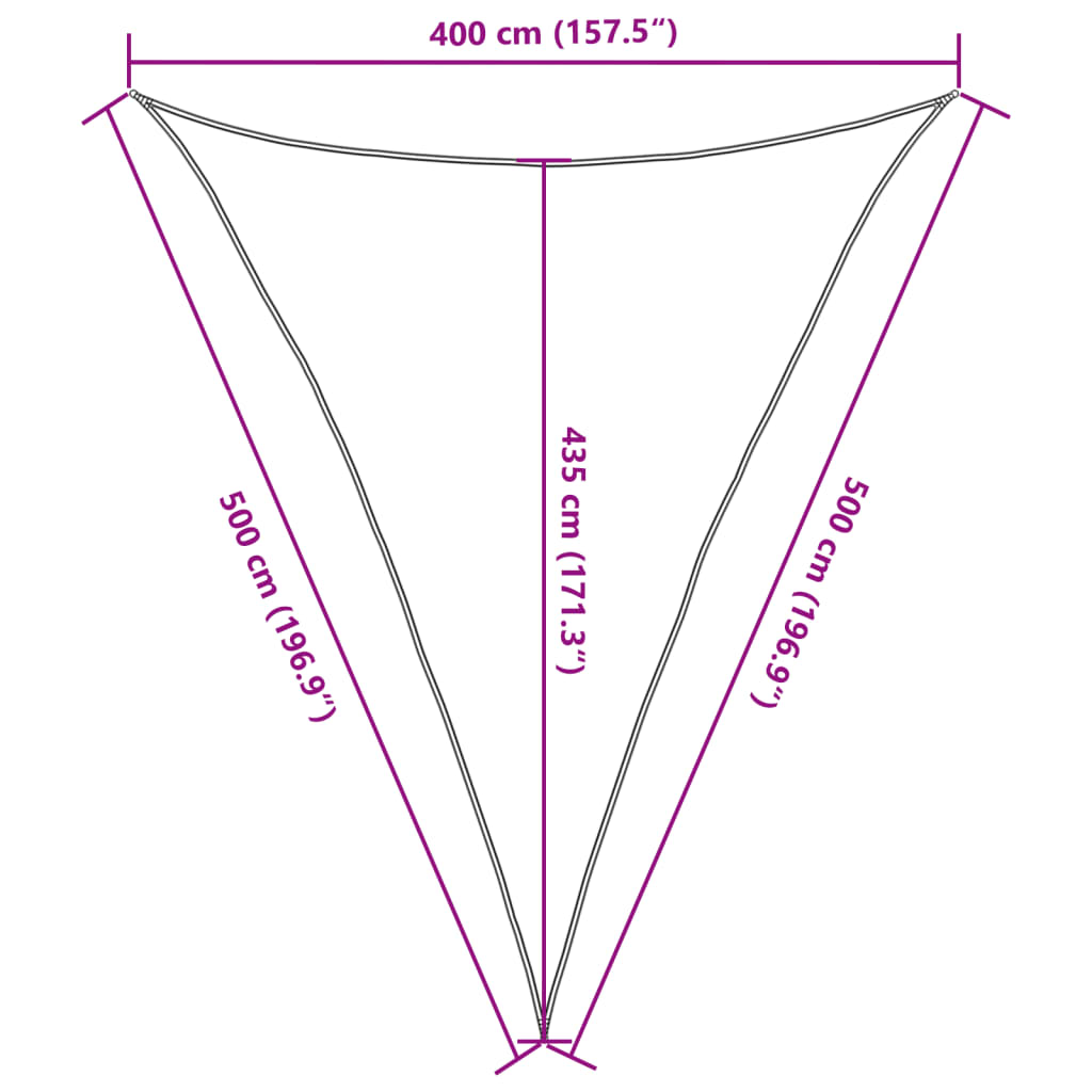 vidaXL Sunshade Sail 160 g/m² Dark Green 4x5x5 m HDPE