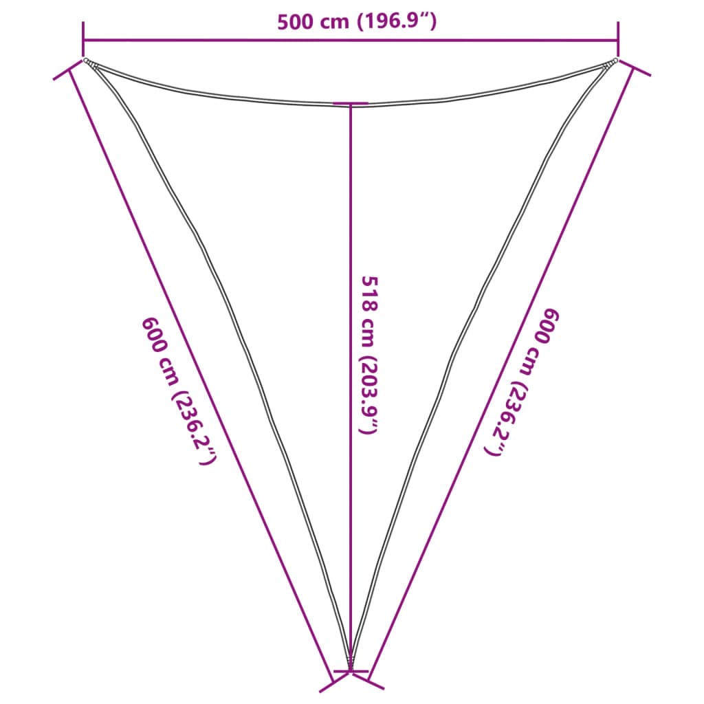 vidaXL Sunshade Sail 160 g/m² Dark Green 5x6x6 m HDPE