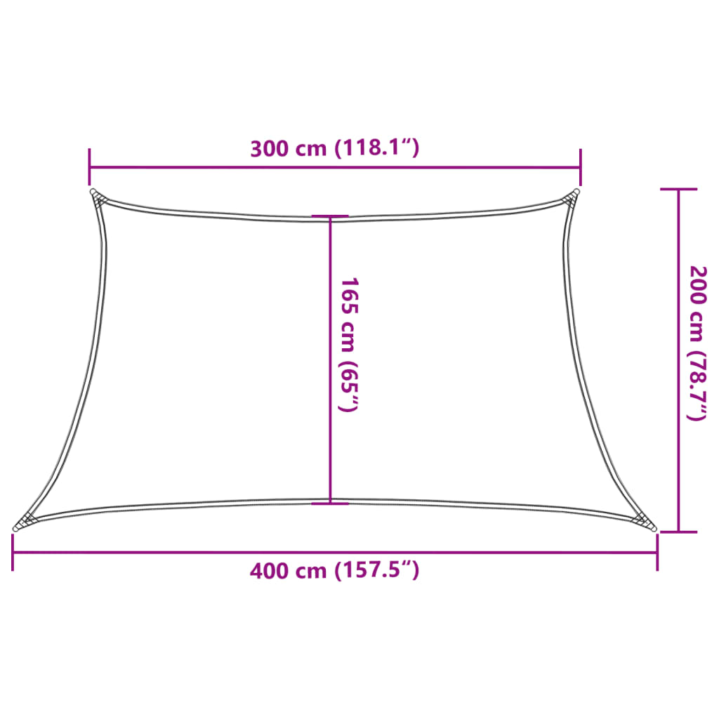 vidaXL Sunshade Sail 160 g/m² Dark Green 3/4x2 m HDPE