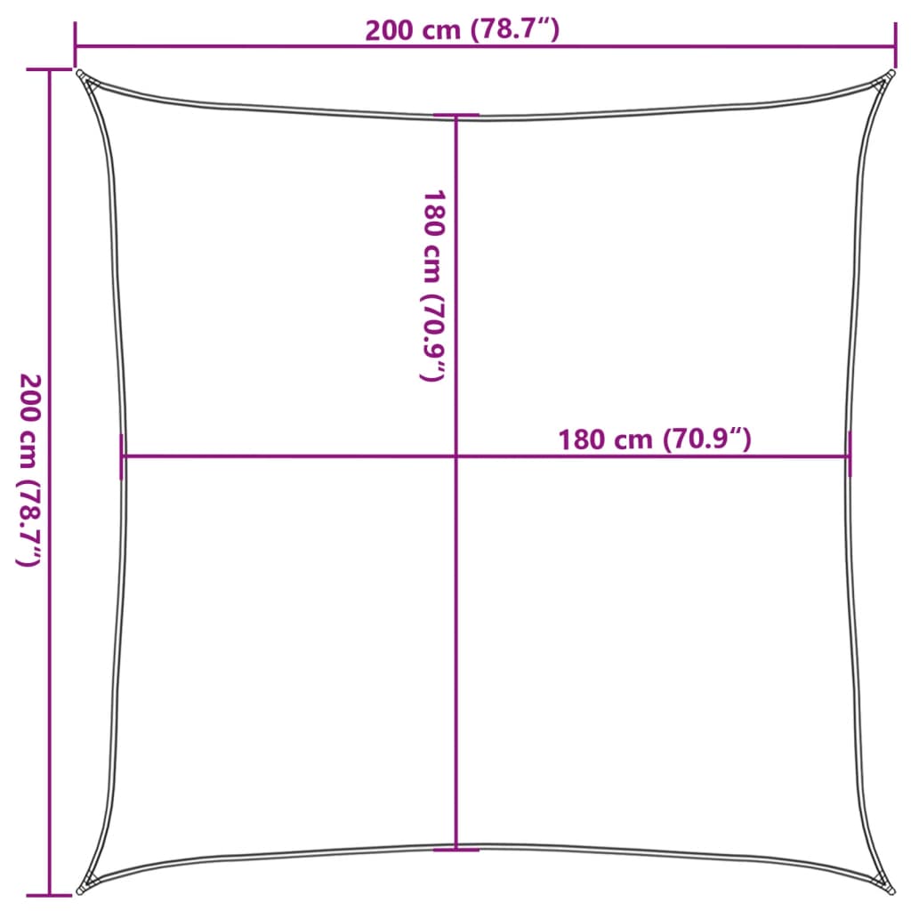 vidaXL Sunshade Sail 160 g/m² Blue 2x2 m HDPE