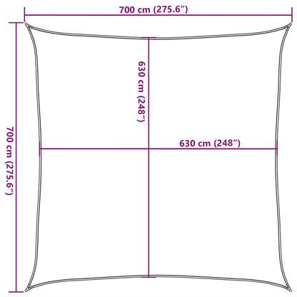 vidaXL Sunshade Sail 160 g/m² Square Blue 7x7 m HDPE