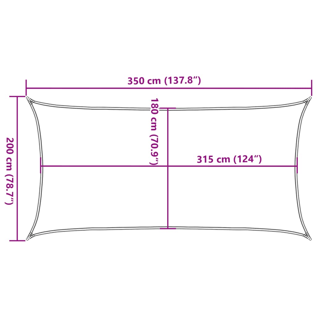 vidaXL Sunshade Sail 160 g/m² Blue 2x3.5 m HDPE