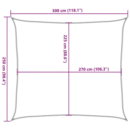 vidaXL Sunshade Sail 160 g/m² Blue 2.5x3 m HDPE