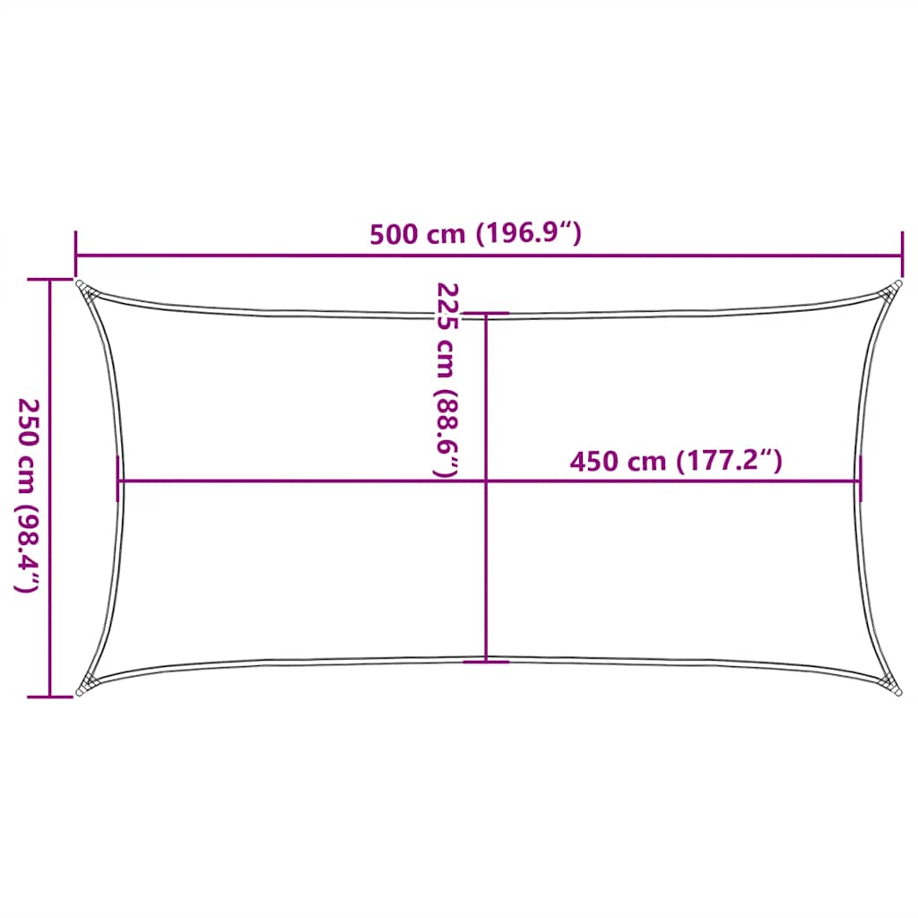 vidaXL Sunshade Sail 160 g/m² Rectangular Blue 2.5x5 m HDPE