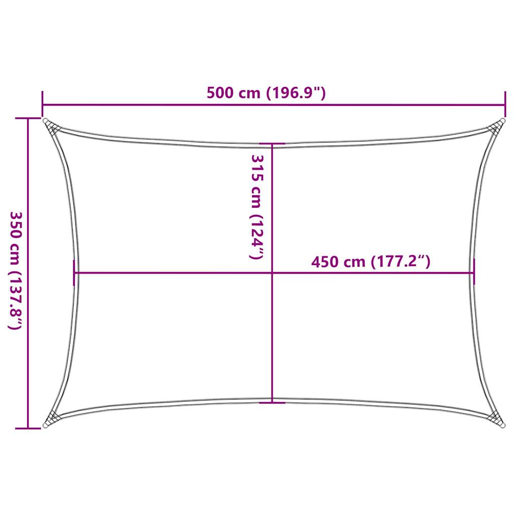vidaXL Sunshade Sail 160 g/m² Rectangular Blue 3.5x5 m HDPE