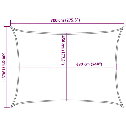 vidaXL Sunshade Sail 160 g/m² Rectangular Blue 5x7 m HDPE