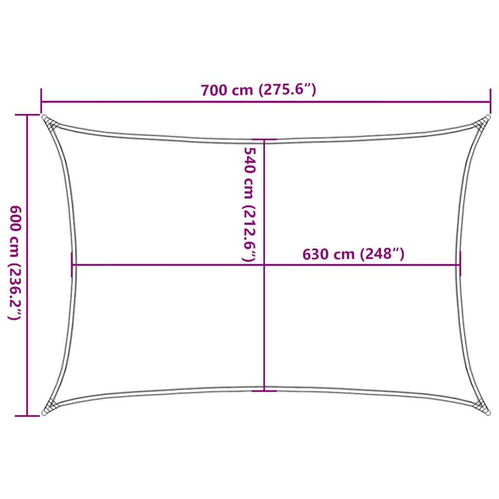 vidaXL Sunshade Sail 160 g/m² Rectangular Blue 6x7 m HDPE