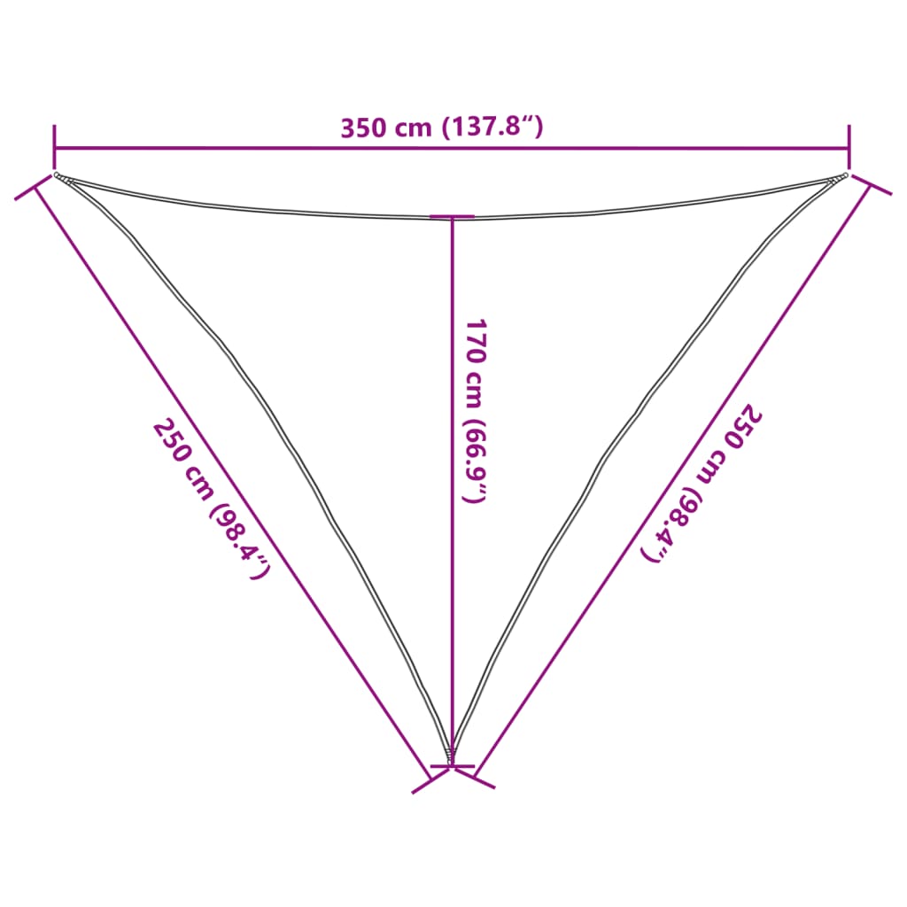 vidaXL Sunshade Sail 160 g/m² Blue 2.5x2.5x3.5 m HDPE